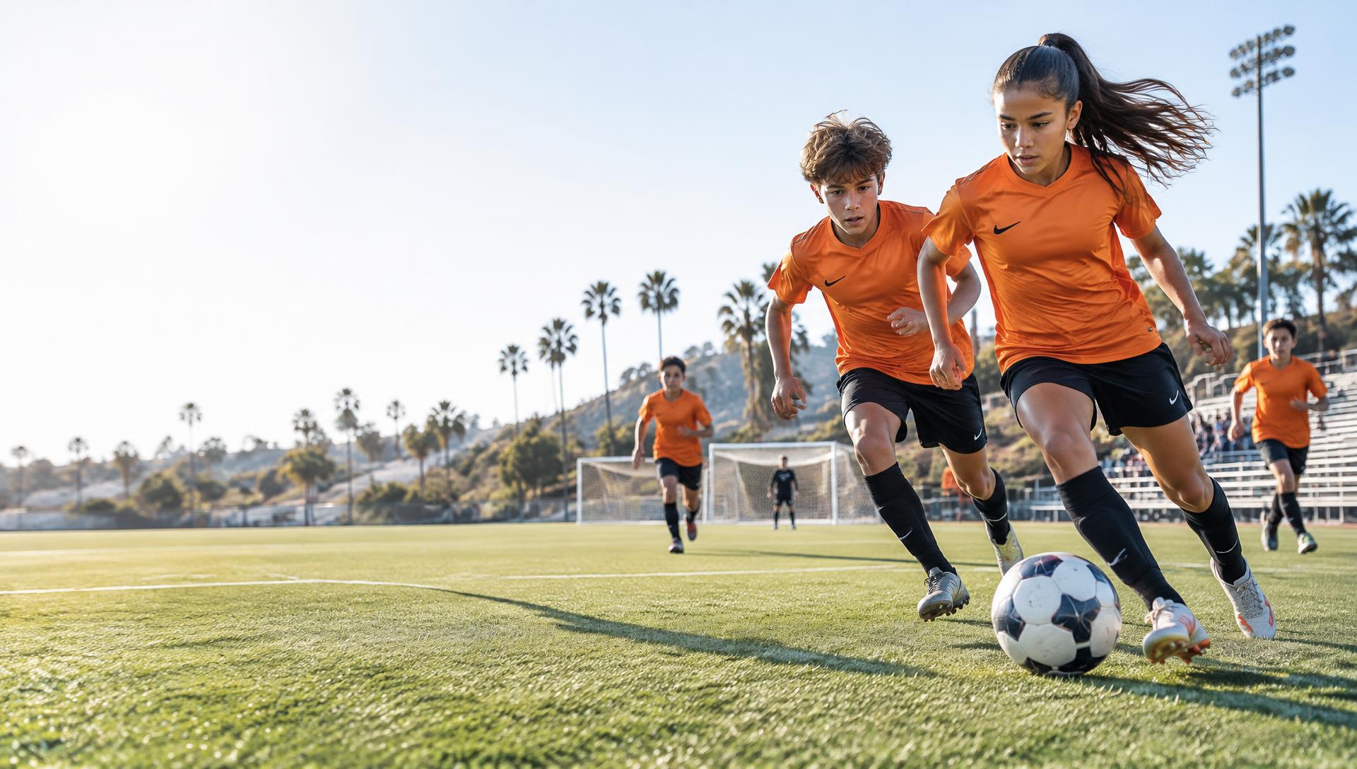 Editorial soccer players in orange club colors